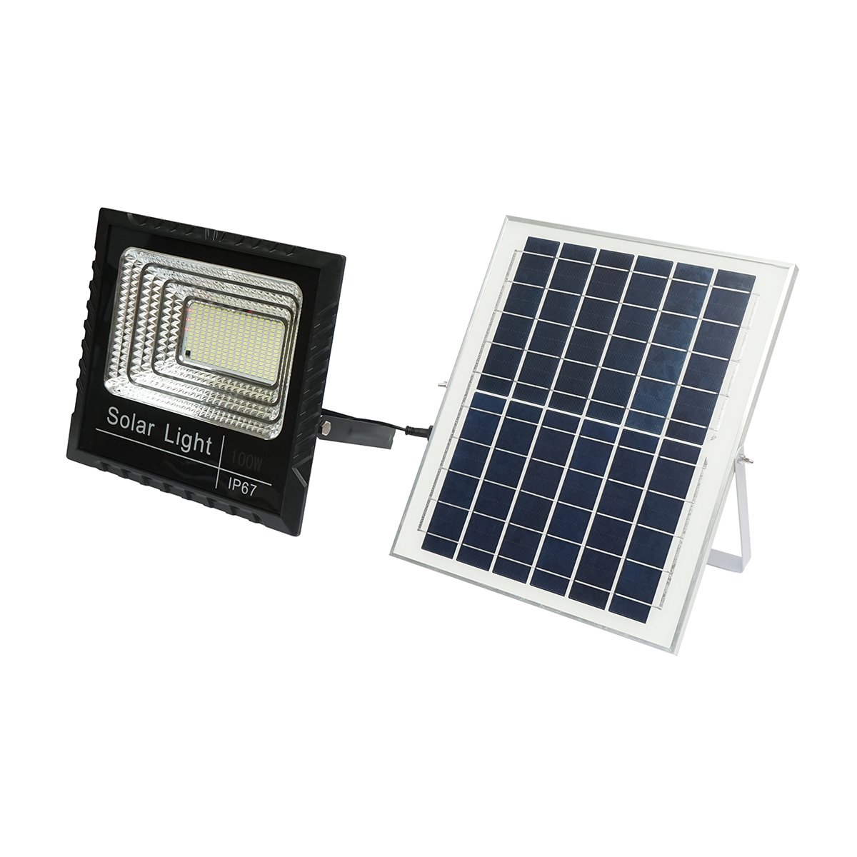 Proiector led de 100W cu panou solar 15W, baterie 1800mAh si telecomanda IP67 Breckner Germany